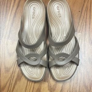 CROCS Women's Tan Slide Sandals